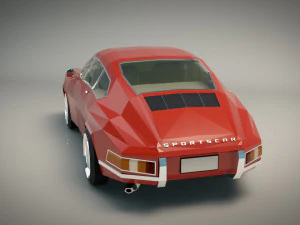 low poly sports car 3D Model