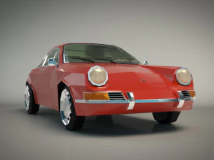 low poly sports car 3D Model