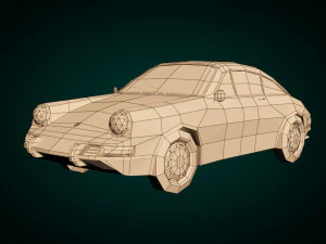 low poly sports car 3D Model