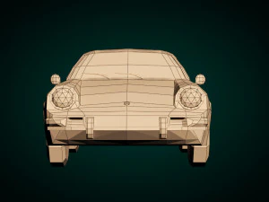 low poly sports car 3D Model