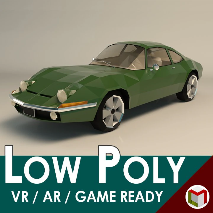 low poly muscle car 03 3D Model .c4d .max .obj .3ds .fbx .stl .blend 