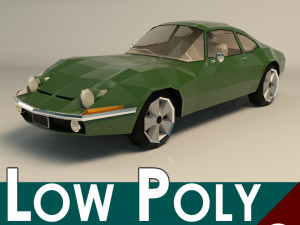 low poly muscle car 03 3D Model