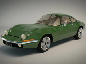 low poly muscle car 03 3D Model