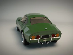 low poly muscle car 03 3D Model