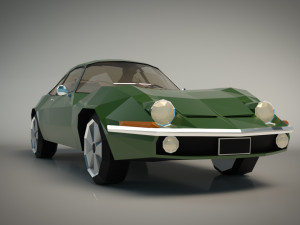 low poly muscle car 03 3D 模型