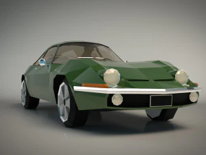 low poly muscle car 03 3D Model