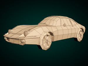 low poly muscle car 03 3D 模型