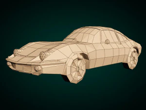 low poly muscle car 03 3D Model