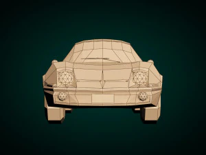low poly muscle car 03 3D Model