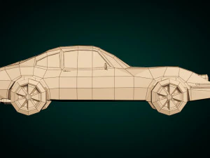 low poly muscle car 03 3D Model