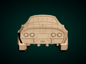 low poly muscle car 03 3D 模型