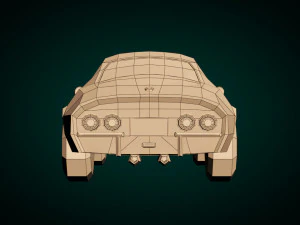 low poly muscle car 03 3D Model