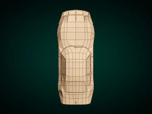 low poly muscle car 03 3D Model