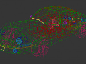 low poly muscle car 03 3D 模型