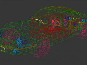 low poly muscle car 03 3D Model