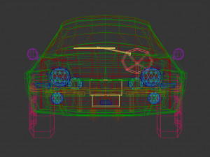low poly muscle car 03 3D 模型