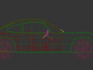low poly muscle car 03 3D 模型