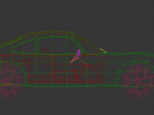 low poly muscle car 03 3D Model