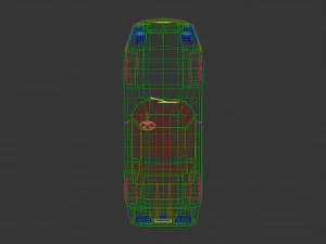 low poly muscle car 03 3D Model