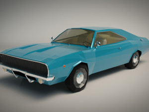 low poly muscle car 04 3D Model
