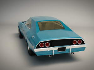 low poly muscle car 04 3D Model