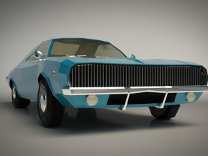 low poly muscle car 04 3D Model