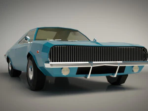 low poly muscle car 04 3D Model