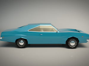 low poly muscle car 04 3D Model