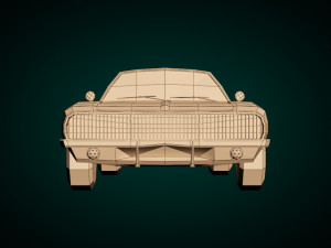 low poly muscle car 04 3D Model