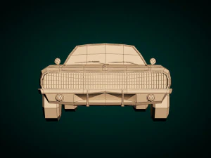 low poly muscle car 04 3D Model