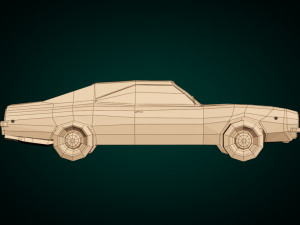 low poly muscle car 04 3D Model