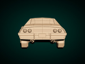 low poly muscle car 04 3D Model