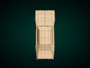 low poly muscle car 04 3D Model