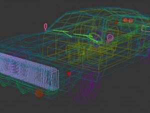 low poly muscle car 04 3D Model