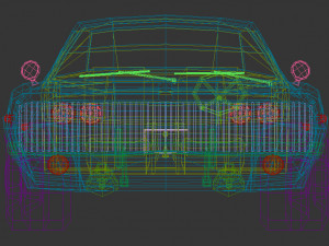 low poly muscle car 04 3D Model