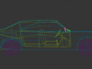 low poly muscle car 04 3D Model