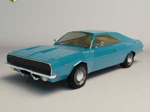 low poly muscle car 04 3D Model