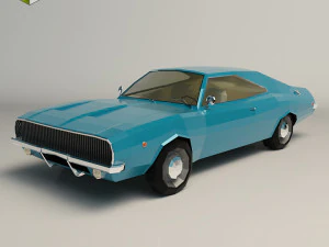 लो पॉली मसल कार 04 3D मॉडल