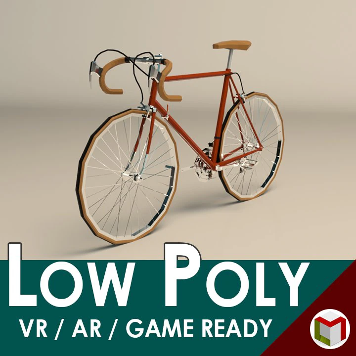 low poly vintage racing bike 3D Model .c4d .max .obj .3ds .fbx .stl .blend 