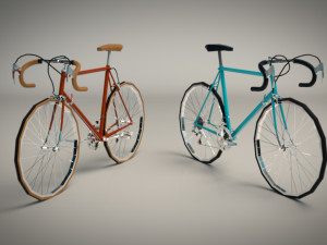 low poly vintage racing bike 3D Модель