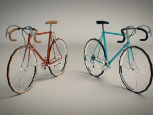 low poly vintage racing bike 3D Model