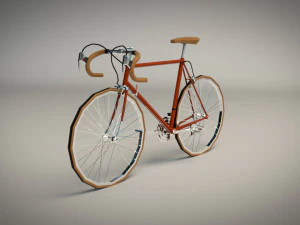 low poly vintage racing bike 3D Model