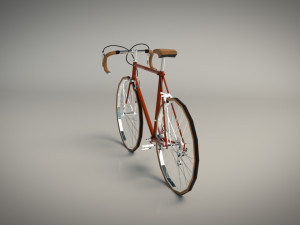 low poly vintage racing bike 3D Модель