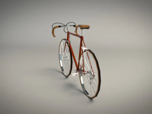 low poly vintage racing bike 3D Model