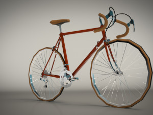 low poly vintage racing bike 3D Модель
