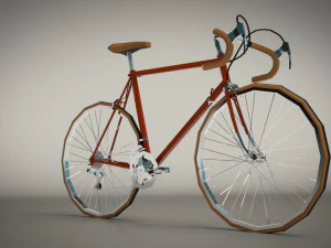 low poly vintage racing bike 3D Model