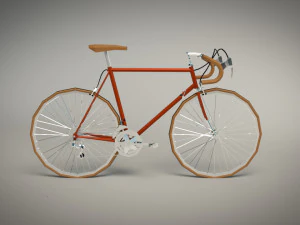 low poly vintage racing bike 3D Model
