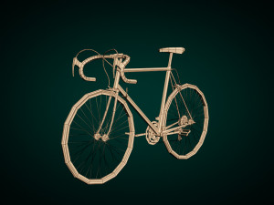 low poly vintage racing bike 3D Модель