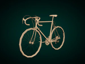 low poly vintage racing bike 3D Model