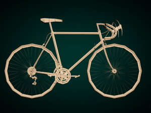 low poly vintage racing bike 3D Модель